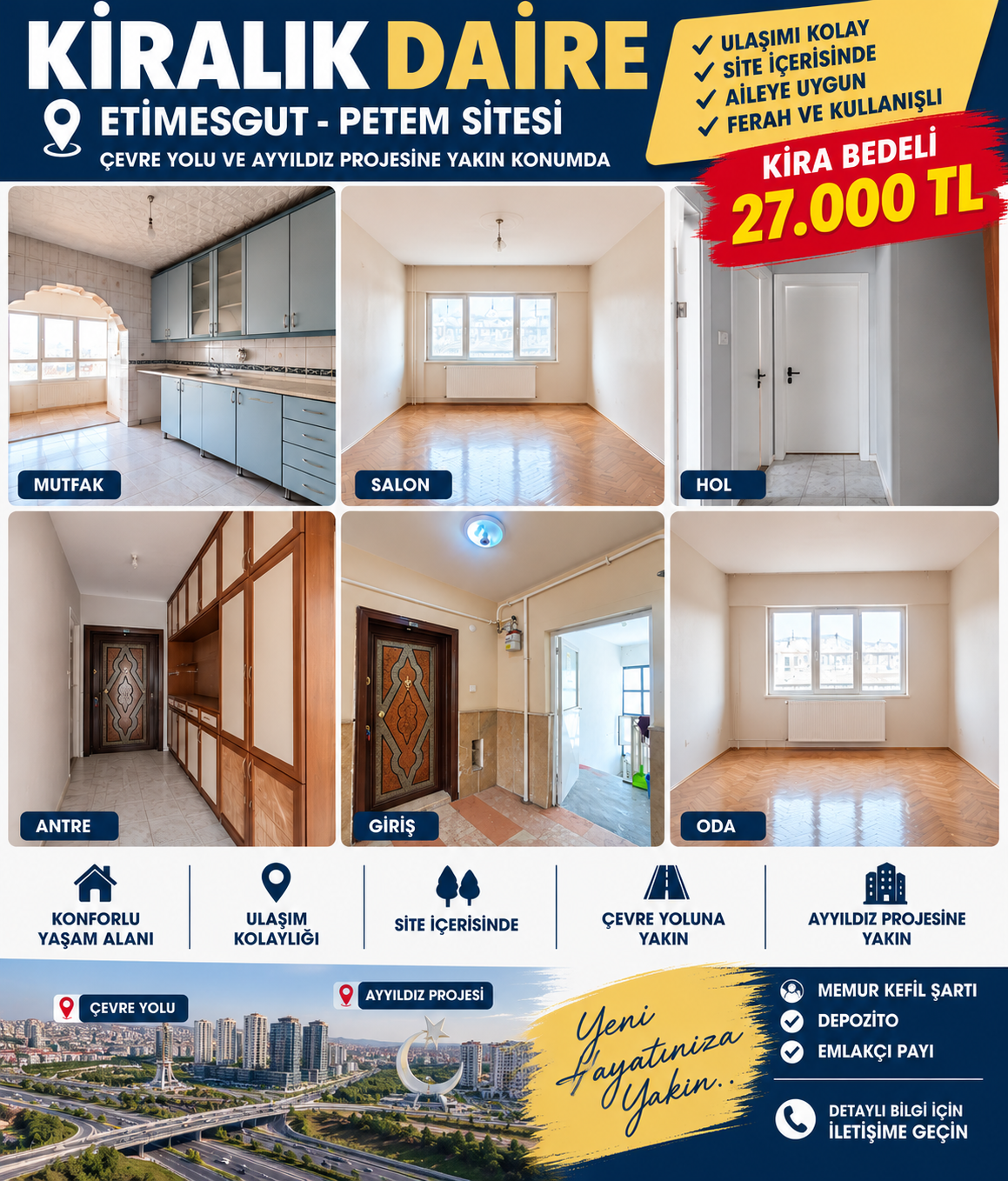 ÇEVRE YOLUNA & AYYILDIZ PROJESİNE YAKIN KİRALIK DAİRE fotoğraf 20